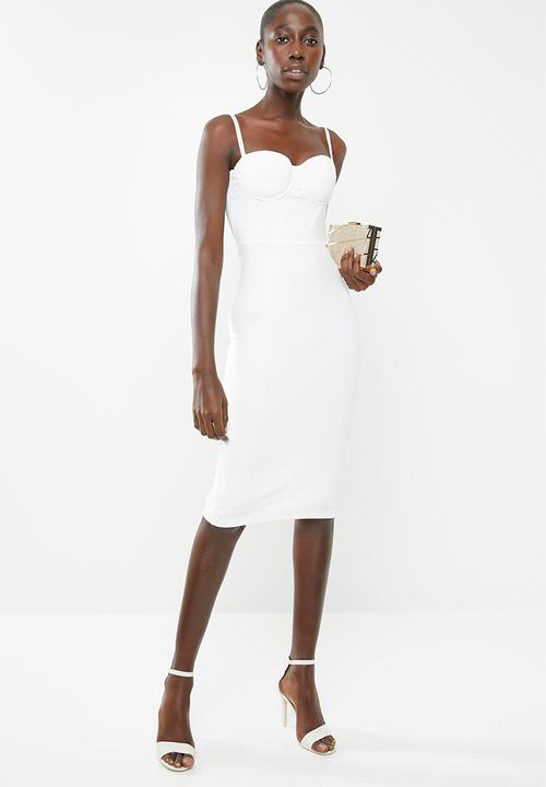 SISSY BOY - Take a bow lace midi - white