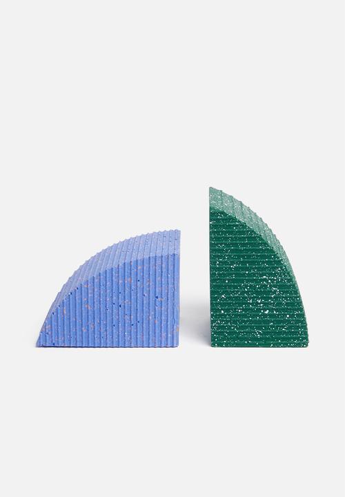 Sixth Floor - Terrazzo bookends set of 2 - blue & green