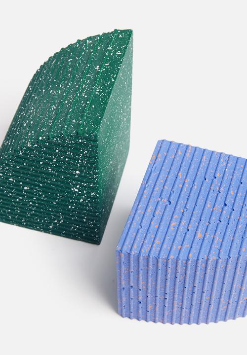 Sixth Floor - Terrazzo bookends set of 2 - blue & green