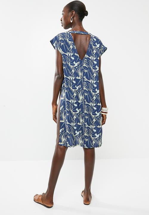 Superbalist - V-neck cover up - blue & yellow