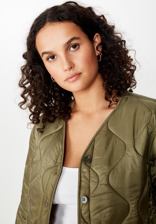 Cotton On - Erin quilted shell jacket  - green