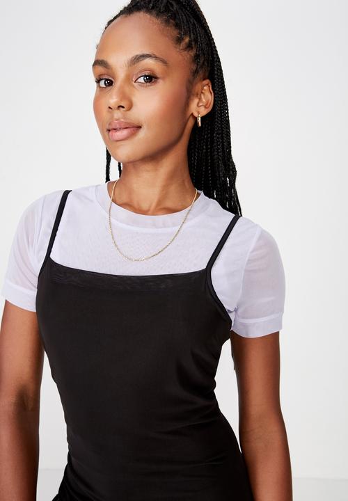 Factorie - Mesh mini dress  - black