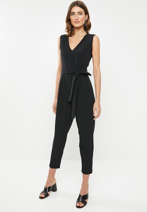 edit - Knot front jumpsuit - black