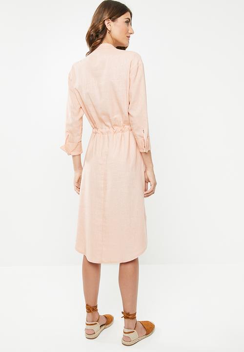 edit - Linen rope front dress - pink
