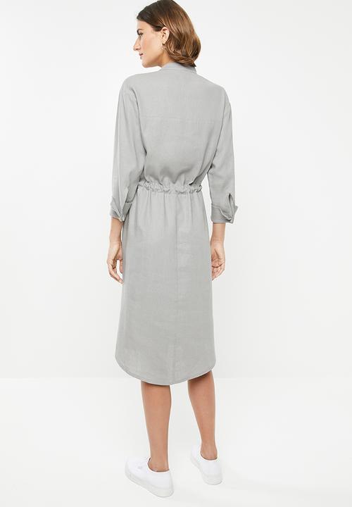edit - Linen rope front dress - grey