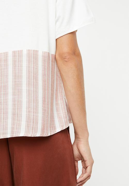 edit - Combo tee - white & rust