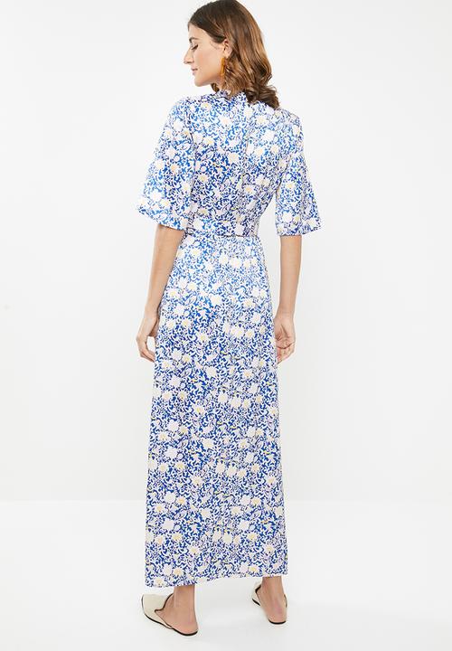 edit - Wrapover satin maxi dress - multi 