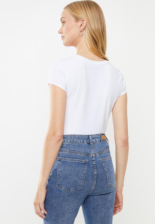 GUESS - Short sleeve double tri motif tee - white