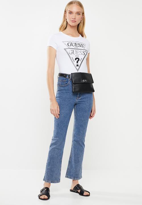 GUESS - Short sleeve double tri motif tee - white