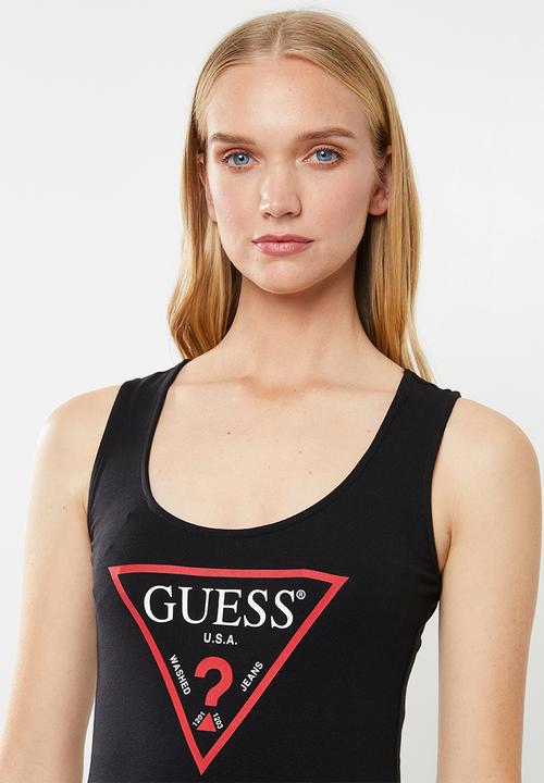 GUESS - Logo racerback tank top - black