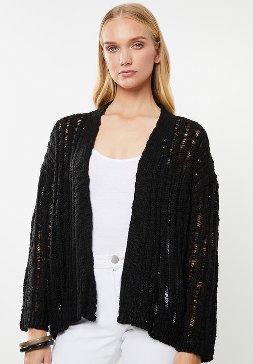 Cotton On - Open ladder knit cardi  - black