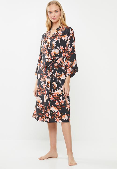 Superbalist - Printed robe - black