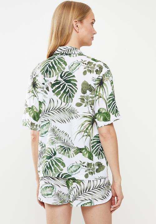 Superbalist - Sleep shirt & shorts - white 