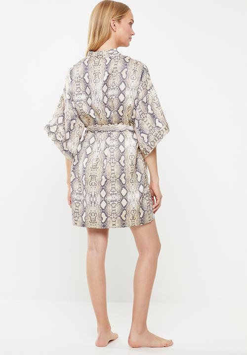 Cotton On - Kimono gown - grey & neutral