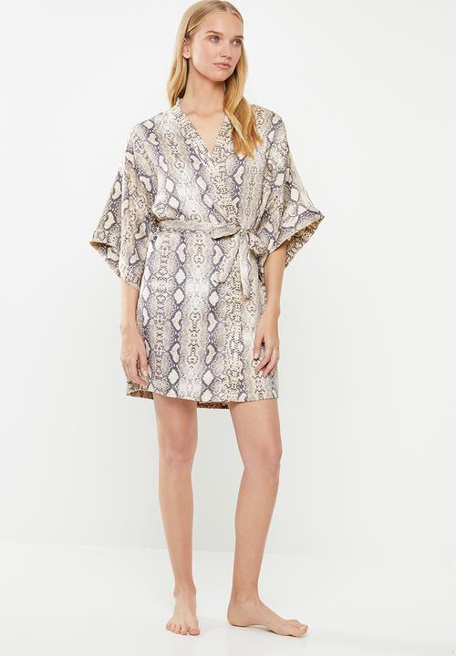 Cotton On - Kimono gown - grey & neutral