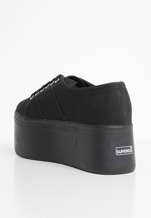 SUPERGA - 2802 cotu canvas mega wedge - full black