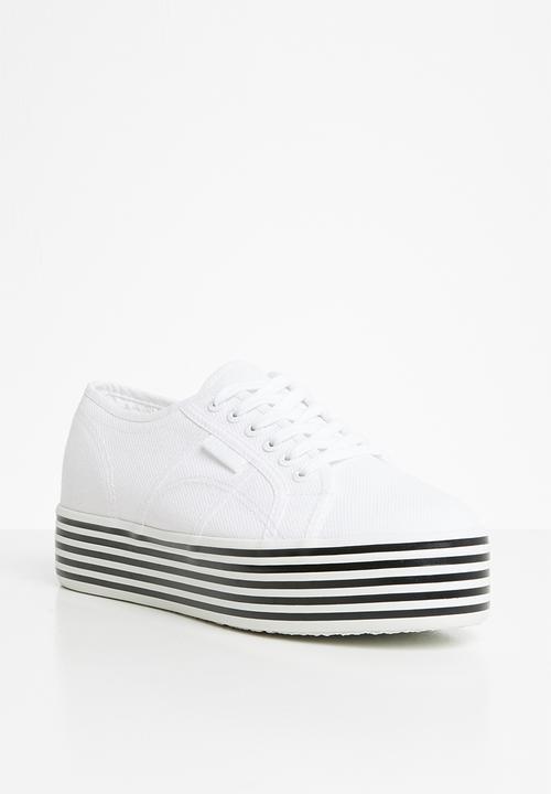 SUPERGA - Superga 2790 stripe platform - white/black