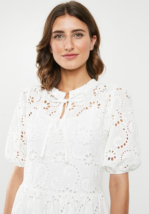 Me&B - Anglaise baby doll dress - white