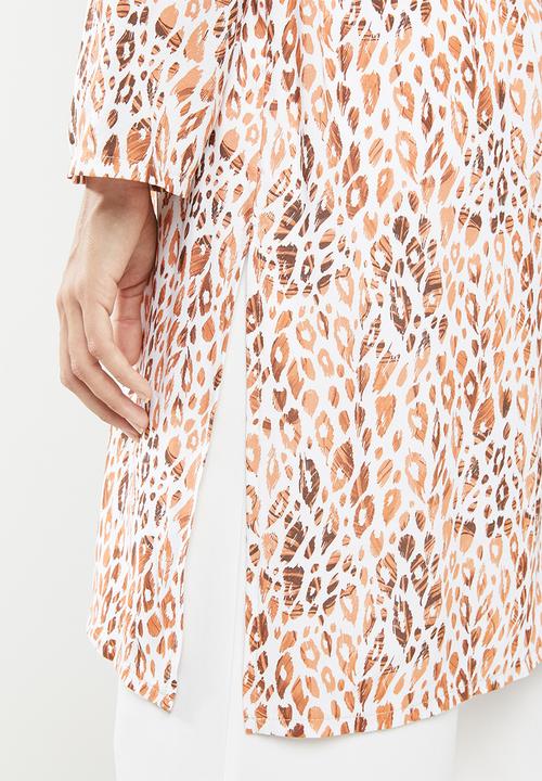 edit - Long kimono - orange & white