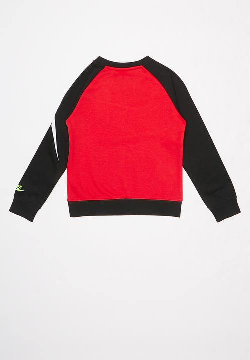Nike - French terry crew - black & red