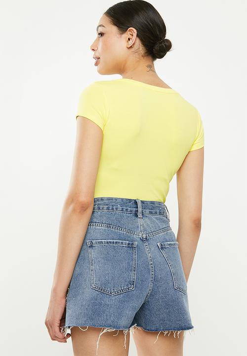 SISSY BOY - Rengo: round neck bling logo tee - yellow