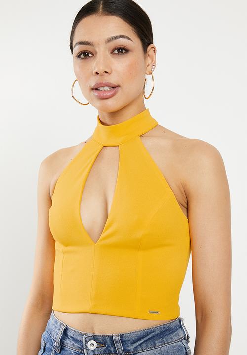 SISSY BOY - Love all crop top - yellow