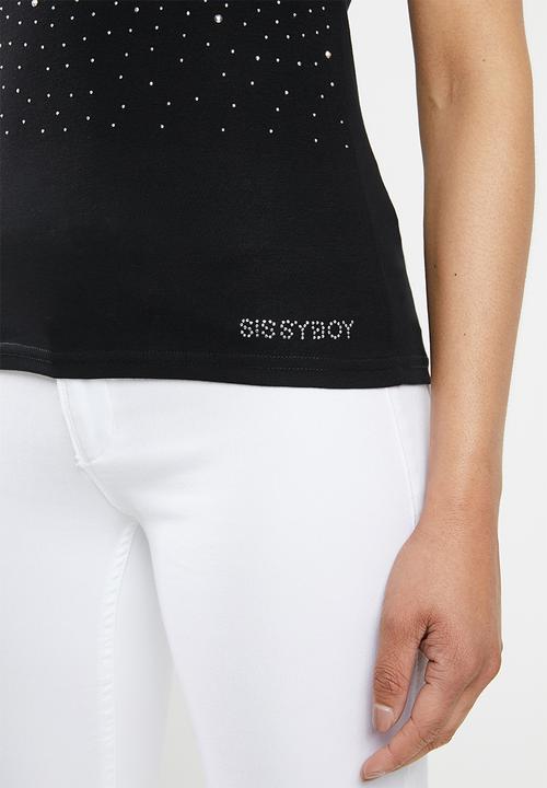 SISSY BOY - Riline: bling logo vest - black