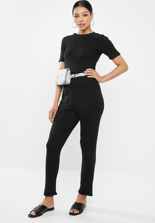 Missguided - Rib pocket jumpsuit - black