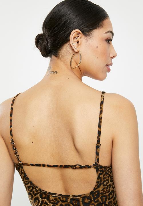 Missguided - Slinky leopard print cami bodysuit - brown