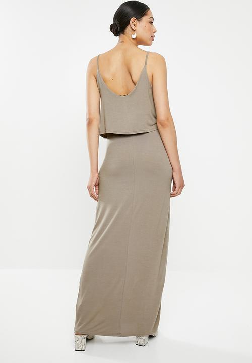 Missguided - Overlay maxi dress - brown