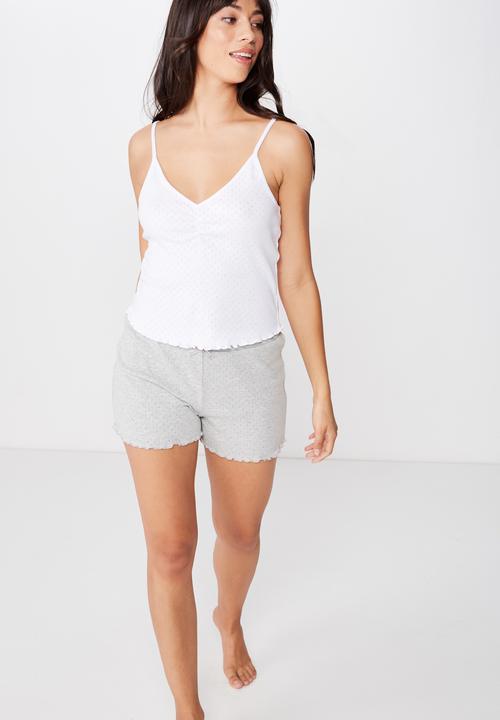 Cotton On - Pointelle sleep tank  - white