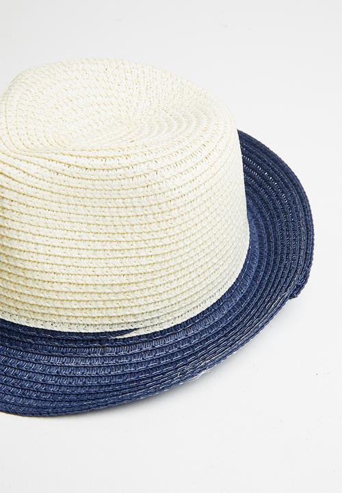 Pop Candy - Straw hat with navy rim - neutral & navy