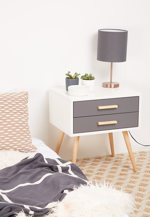 Alva pedestal - white and grey