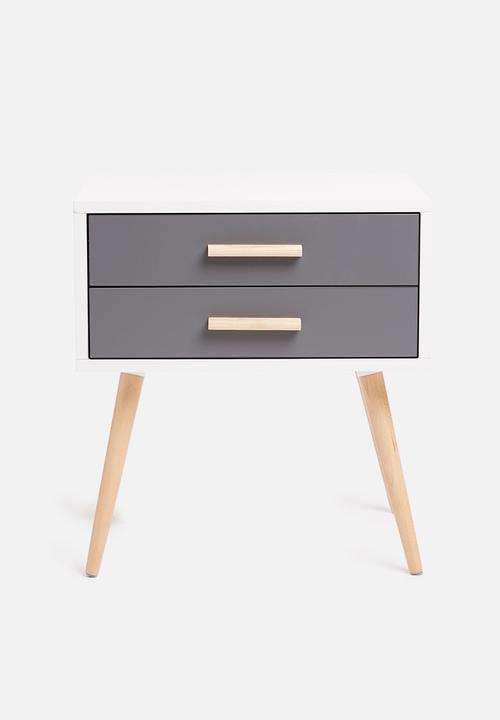 Alva pedestal - white and grey