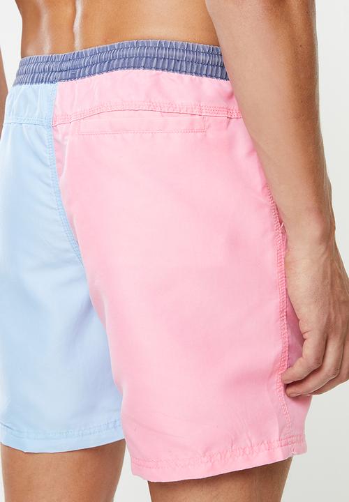 Cotton On - Colour block hoff short - pink & blue