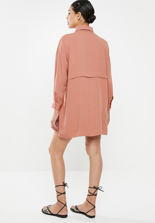 Missguided - Utility shirt dress - pink