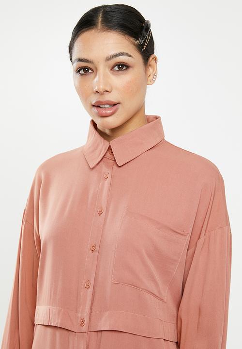 Missguided - Utility shirt dress - pink