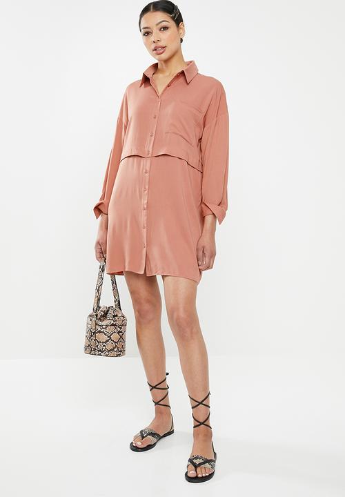 Missguided - Utility shirt dress - pink