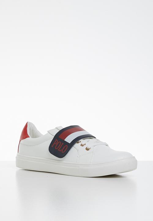 POLO - Emma monogram trim sneaker - white