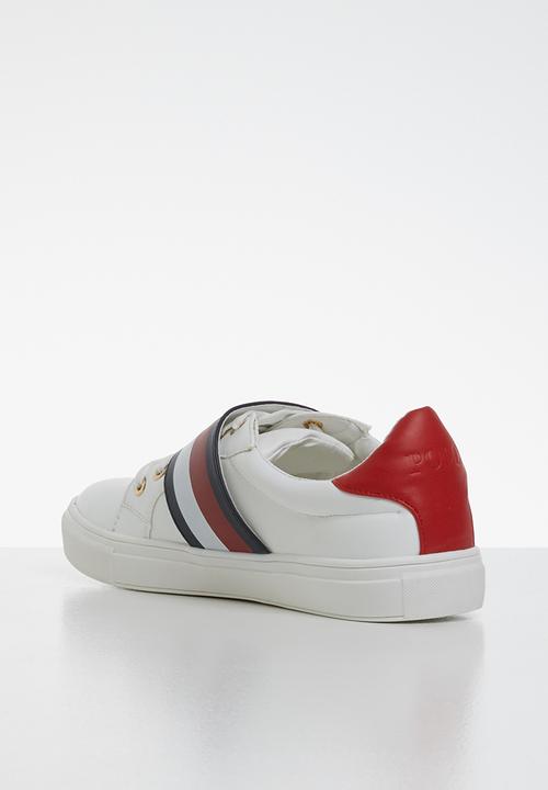 POLO - Emma monogram trim sneaker - white