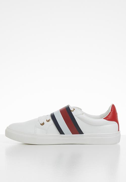 POLO - Emma monogram trim sneaker - white