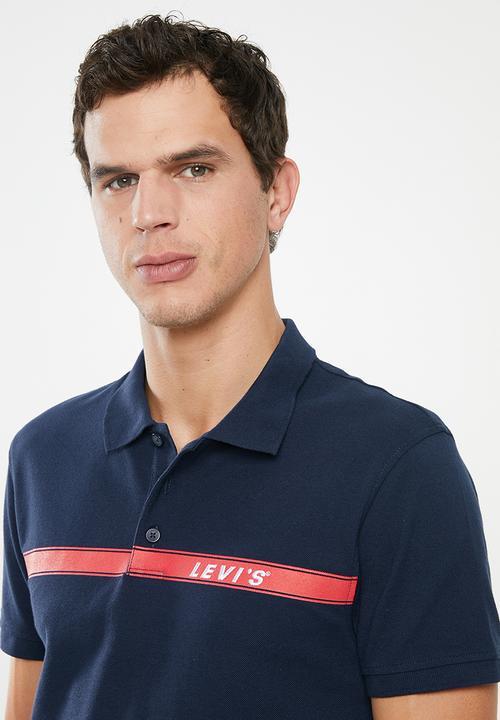 Levi’s® - Embroidered wrench stripe polo - navy