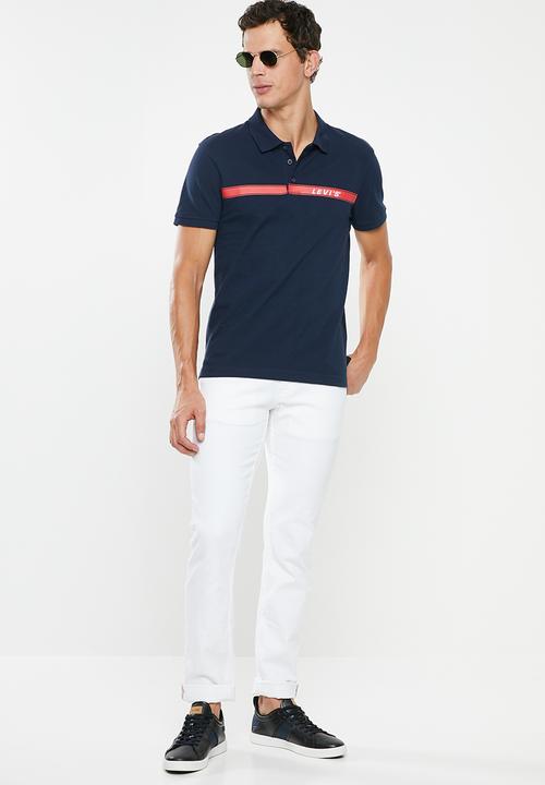 Levi’s® - Embroidered wrench stripe polo - navy