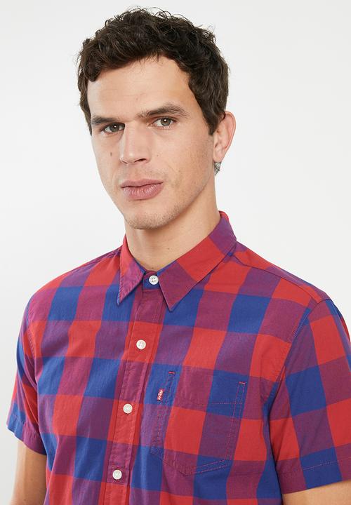 Levi’s® - Classic one pocket short sleeve shirt - blue & red