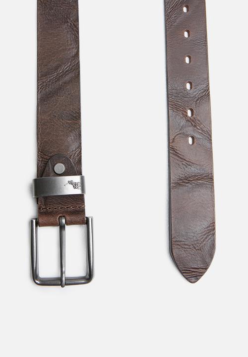 POLO - Jacob leather belt - brown