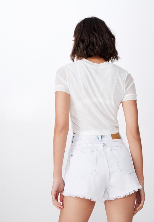 Factorie - High rise denim short  - blue