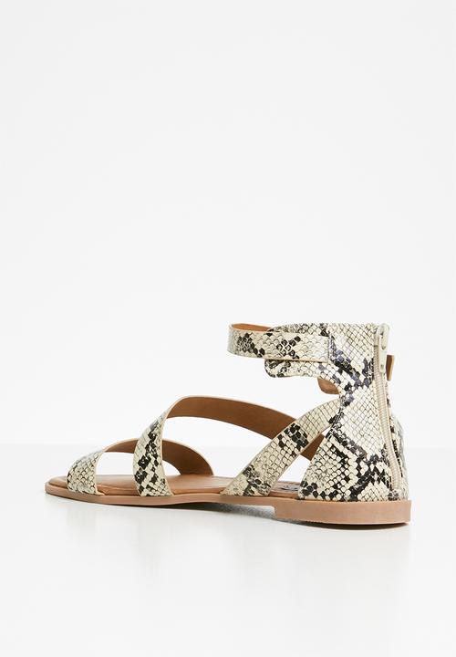 Madison® - Faux leather strappy sandal - neutral & black