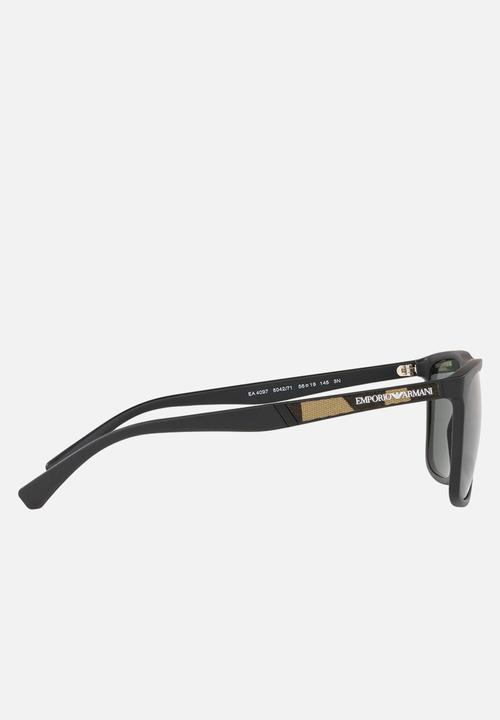 Emporio Armani - Matte rectangle sunglasses 56mm - black