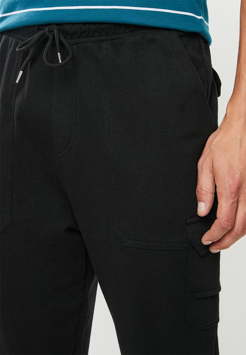 Superbalist - Tapered utility sweatpants - black