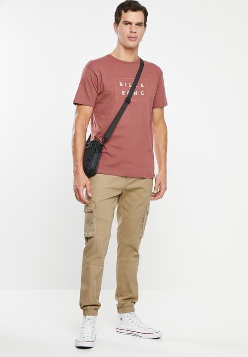 Billabong  - Die cut short sleeve tee - burgundy